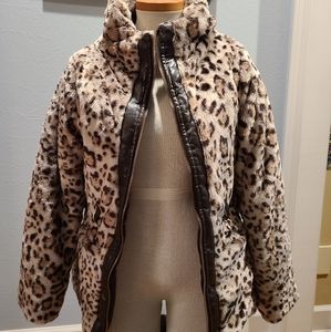 Cheetah print fluffy coat